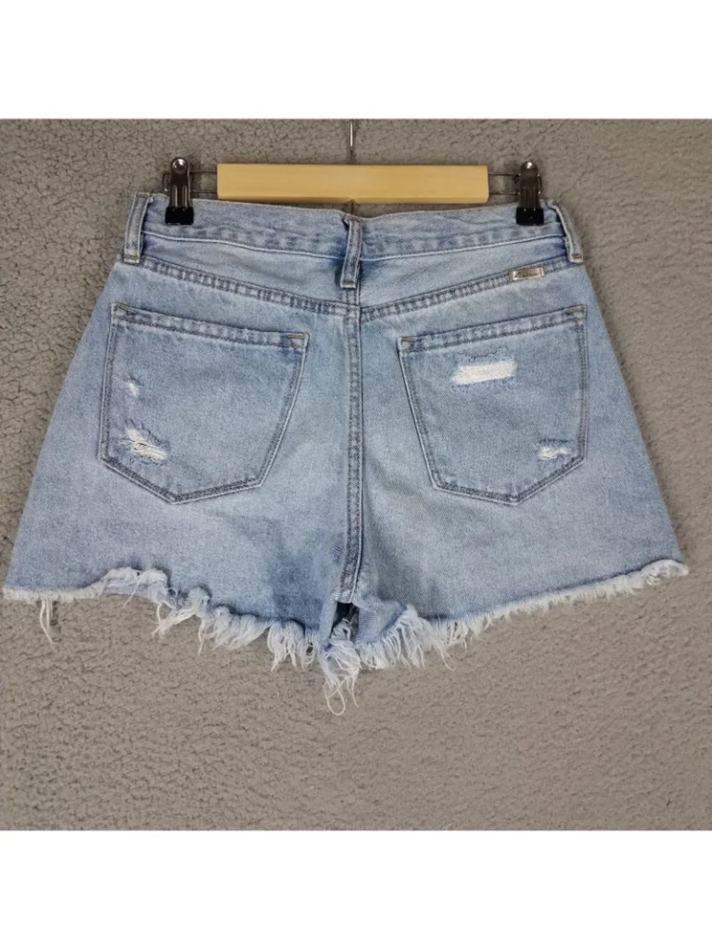 Kancan Hailey Cross Over Jean Shorts Women's Large High Rise Cut-Offs 2.5